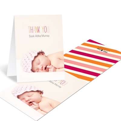 Trendy Greeting -- Baby Photo Thank You Cards