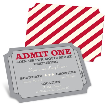 Admit One -- Movie Night Invitations