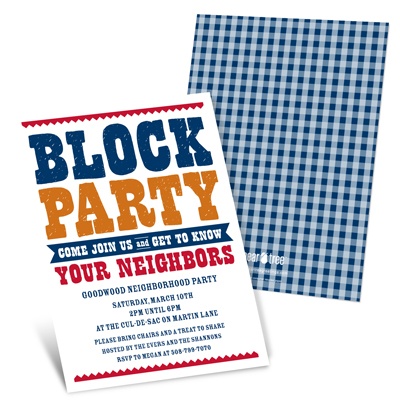 Giddy with Gingham -- Neighborhood Block Party Invitations