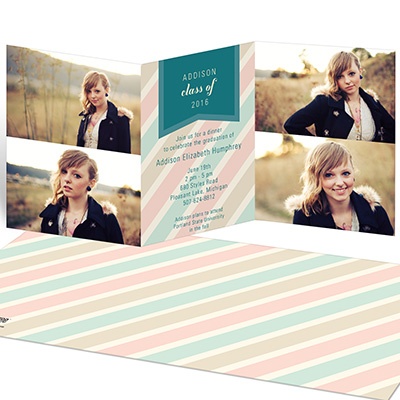 Muted Stripes -- Personalized Photo Graduation Invitations