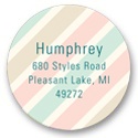 Muted Stripes -- Round Return Address Labels