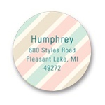 Muted Stripes -- Round Return Address Labels