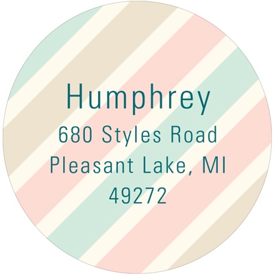 Muted Stripes -- Round Return Address Labels