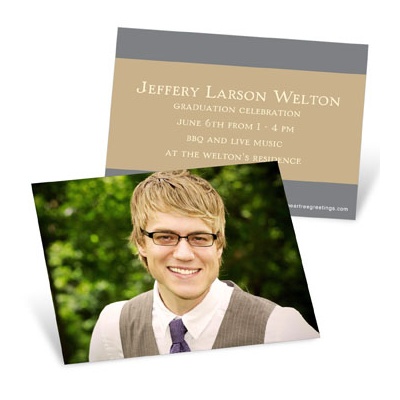 THE GOLDEN TICKET -- BOY PHOTO BIRTH ANNOUNCEMENT, 2in. x 4in. Folded Holiday Card