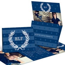 Collegiate Monogram -- High School Graduation Party Invitations
