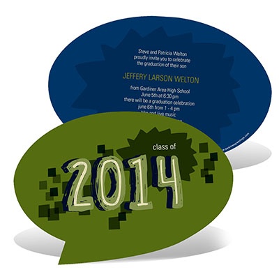 Say It All in Green -- Unique Graduation Invitations