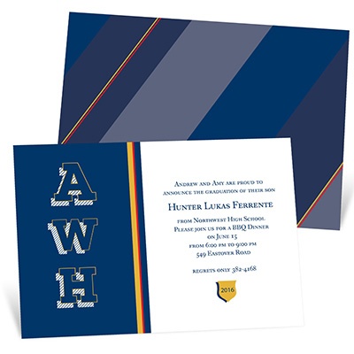 Sophisticated Stripes -- Personalized Graduation Invitations