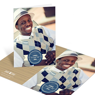 Wood Grain Graduate -- High School Graduation Thank You Cards