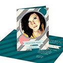 Sassy Stripes -- Photo Graduation Party Invitations