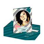 Sassy Stripes -- Photo Graduation Party Invitations