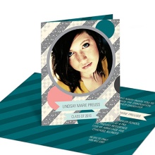 Sassy Stripes -- Photo Graduation Party Invitations