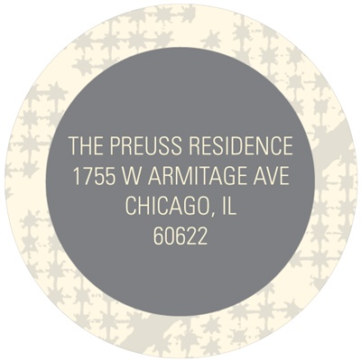 Sassy Stars -- Circle Address Labels