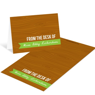 Custom Wood Grain Greeting -- Wood Grain Notelettes