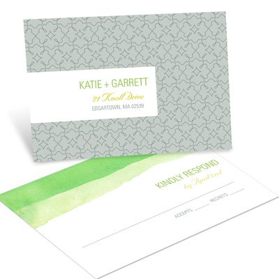 Vivid Green Watercolor -- RSVP Postcards