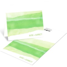 Vivid Green Watercolor -- Elegant Thank You Notes