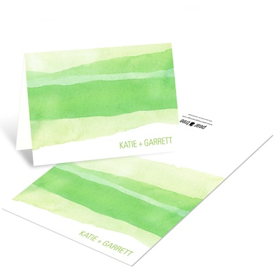 Vivid Green Watercolor -- Elegant Thank You Notes