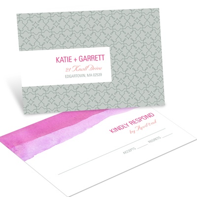 Vivid Pink Watercolor -- Wedding RSVP Postcards