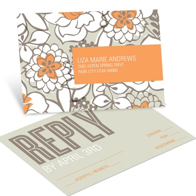 Blissful Blooms -- Wedding Reply Postcards