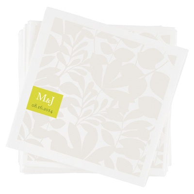 Floral Monogram -- Custom Wedding Napkins