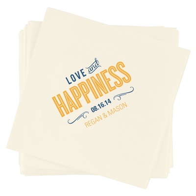 Happiness Is -- Wedding Reception Napkins