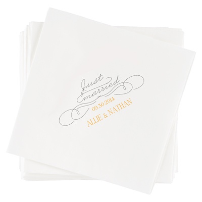 Just Married -- Wedding Cocktail Napkins