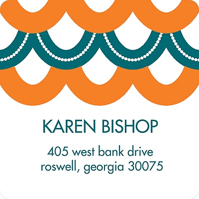 Sweetly Strung Scallops -- Baby Shower Return Address Labels