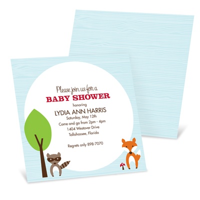 Nesting Outdoors -- Woodland Baby Shower Invitations