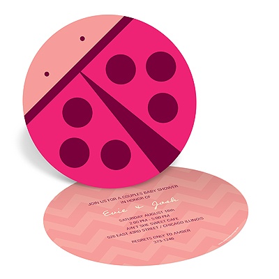 Chevron Lovebug -- Ladybug Baby Shower Invitations
