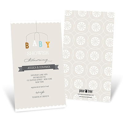 Mobile Memories -- Neutral Baby Shower Invitations