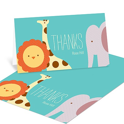 Jungle Jubilee -- Jungle Animal Thank You Cards