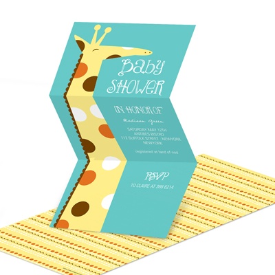 Whimsical Welcome -- Giraffe Baby Shower Invitations