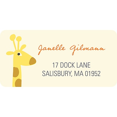 Alphabet Animals -- Giraffe Address Labels