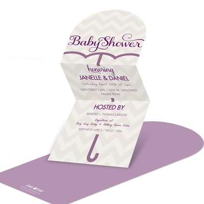 Unique Umbrella -- Chic Baby Shower Invitations