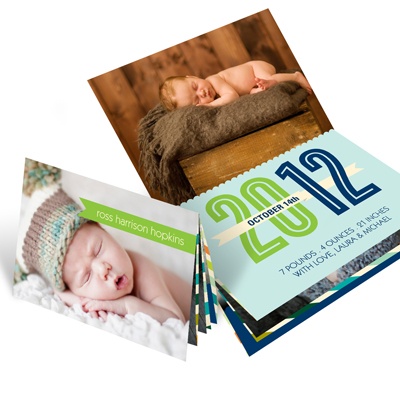 Booklet of Blocks -- Photo Baby Announcements