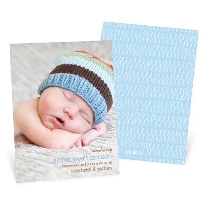 Lasting Introduction Vertical Photo -- Baby Photo Announcements
