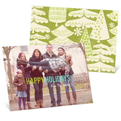 Vintage Treescape -- Horizontal Holiday Photo Cards