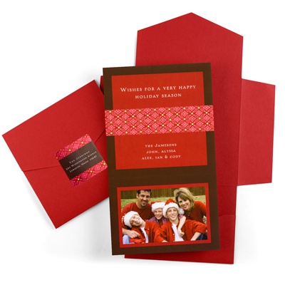 All Wrapped Up Photo Card -- Cranberry