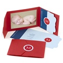 Tucked In -- Blue Photo Birth Announcement