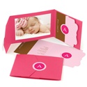 Tucked In -- Pink Photo Birth Announcement