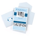 Charming Duet -- Baby Blue Photo Birth Announcement