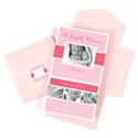 Charming Duet -- Sweet Pink Photo Birth Announcement