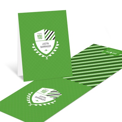 THE GOLDEN TICKET -- BOY PHOTO BIRTH ANNOUNCEMENT, 2in. x 4in. Folded Holiday Card
