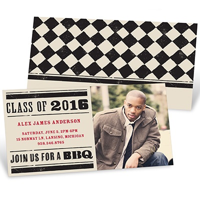 THE GOLDEN TICKET -- BOY PHOTO BIRTH ANNOUNCEMENT, 2in. x 4in. Folded Holiday Card