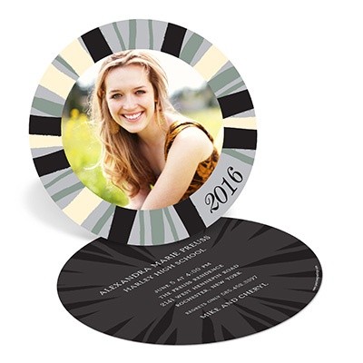 THE GOLDEN TICKET -- BOY PHOTO BIRTH ANNOUNCEMENT, 2in. x 4in. Folded Holiday Card