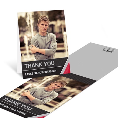 THE GOLDEN TICKET -- BOY PHOTO BIRTH ANNOUNCEMENT, 2in. x 4in. Folded Holiday Card
