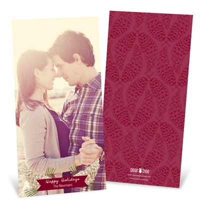 Pine Photo Design -- Vertical Photo Christmas Cards