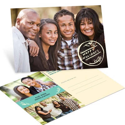 Horizontal Stamped For The Season -- Holiday Photo Postcards