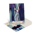Stripes and Snowflakes Vertical -- Personalized Christmas Postcards