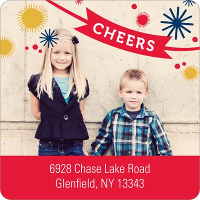 THE GOLDEN TICKET -- BOY PHOTO BIRTH ANNOUNCEMENT, 2in. x 4in. Folded Holiday Card