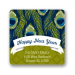 Patterned Peacock -- Holiday Address Labels